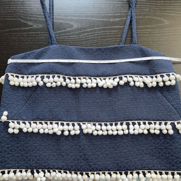 J.crew collection sleeveless dress blue white tassel size 6 - Picture 6 of 11